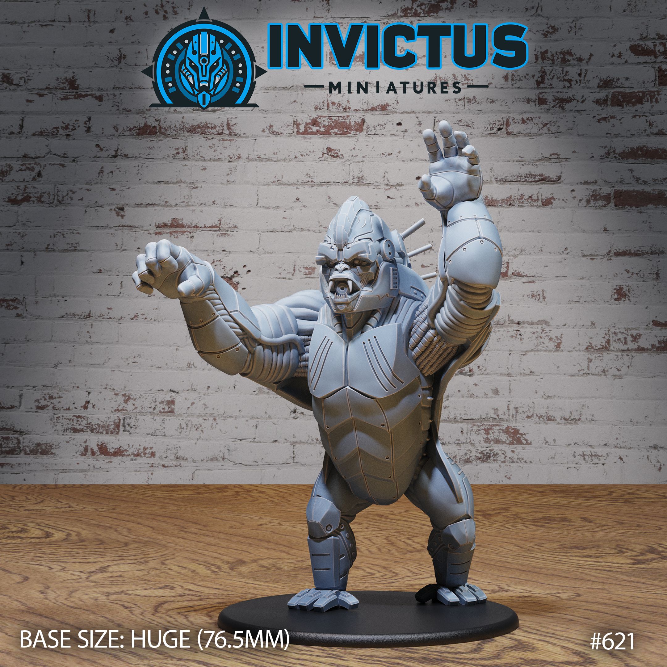 Gorilla Mech Roaring / Kong Beast Battle Machine / Steel Predator Monkey Construct / Cyber Monster / Invasion Creature Army / Monster Robot / Cyberpunk Steam Technology / Sci-Fi Encounter